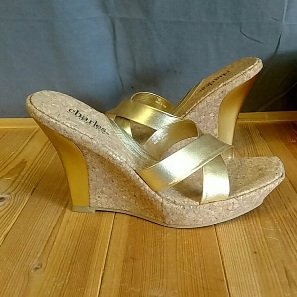 Charles by Charles David platform Wedge Cork Gold